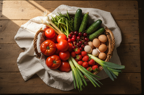 Coș legume și fructe de sezon
